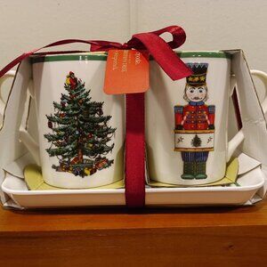 Spode 3pc Nutcracker Mug & Tray Set